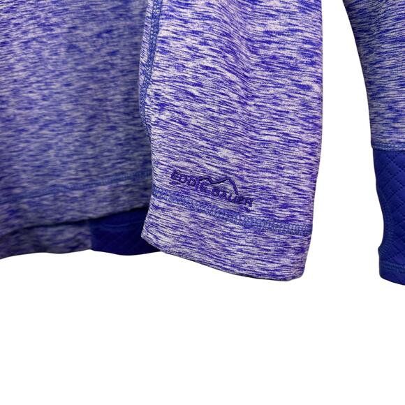 Eddie Bauer Running Sweatshirt Women medium Mock Neck 1/4 Zip Purple Pullover - Picture 2 of 7